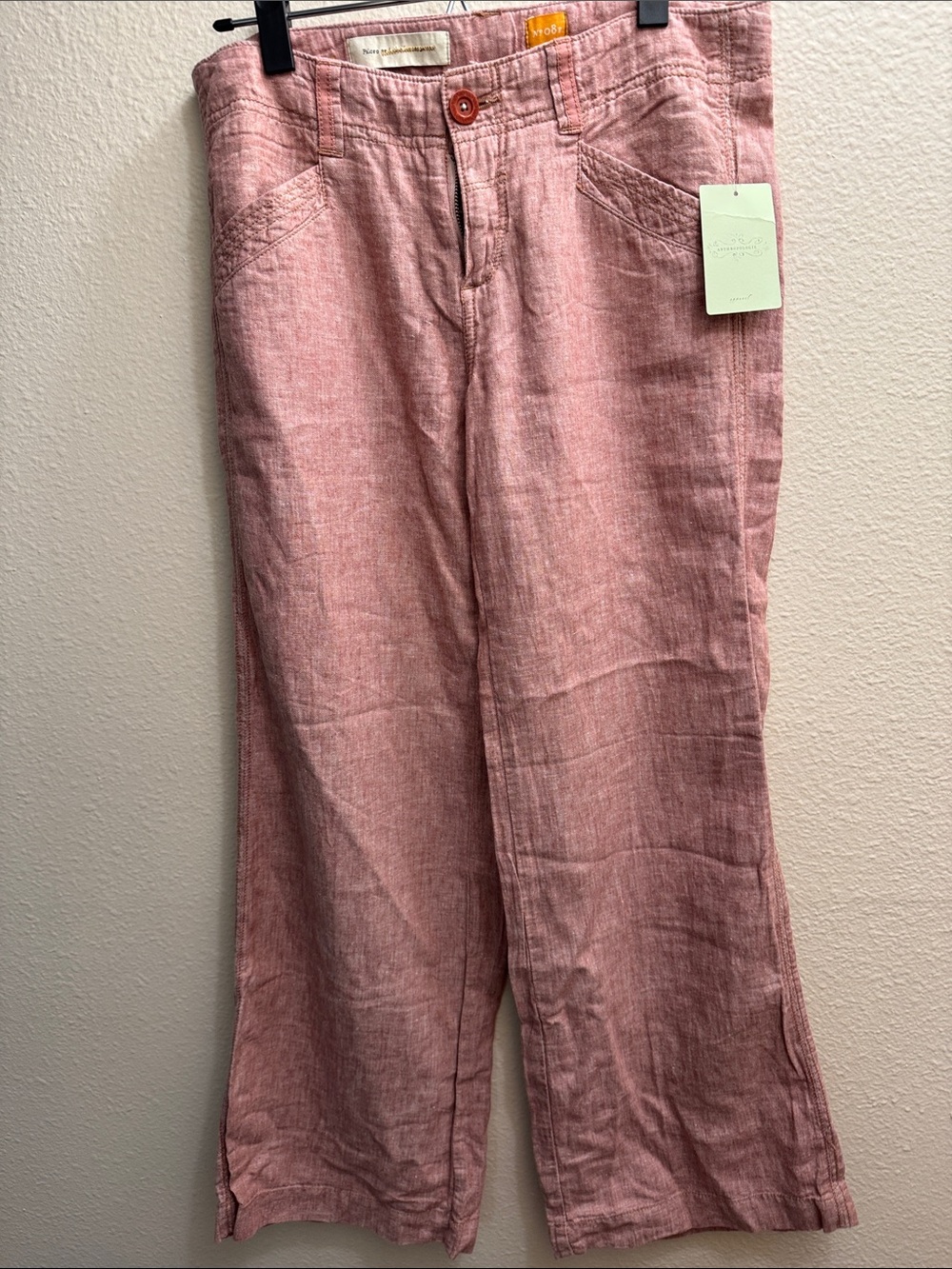 Anthropologie Straight-Leg Pants in Dusty Rose